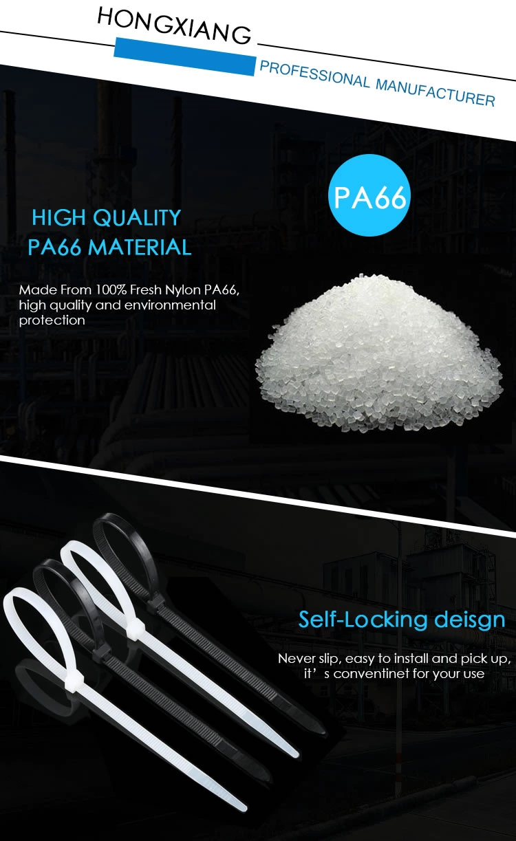 customized nylon PA66 cable tie with label