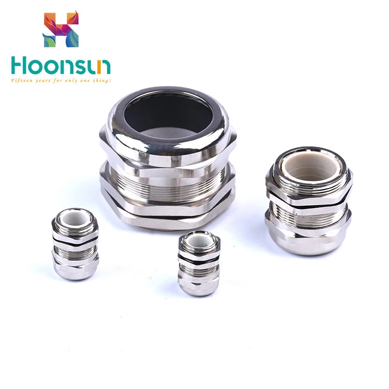 IP68 PG thread metal brass through type cable gland type