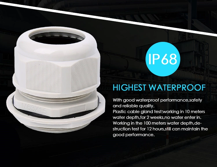 ip68 plastic waterproof nylon cable gland pg size